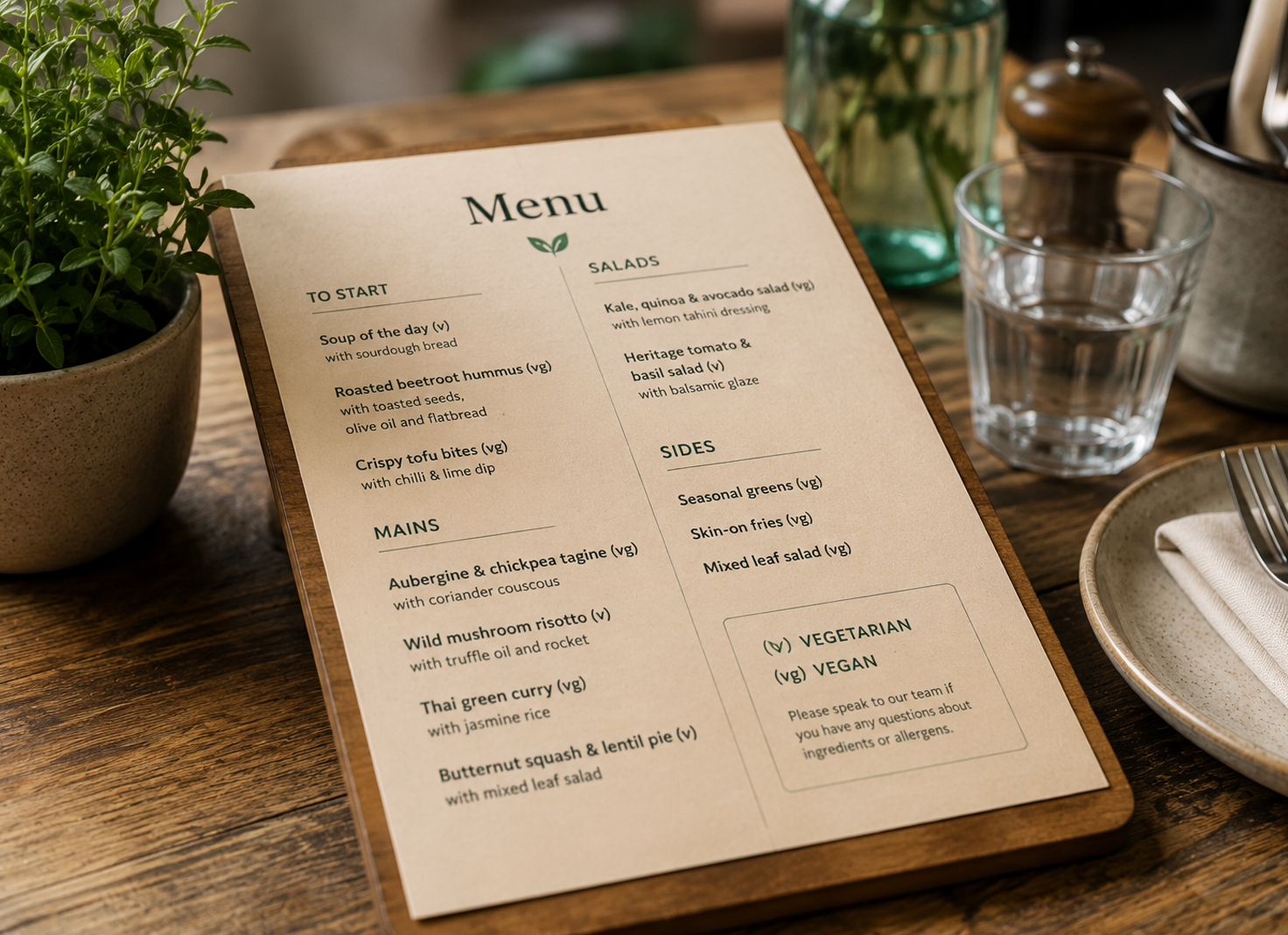 Suitable For Vegetarians - Help Restaurants, Cafés & Hospitality Venues